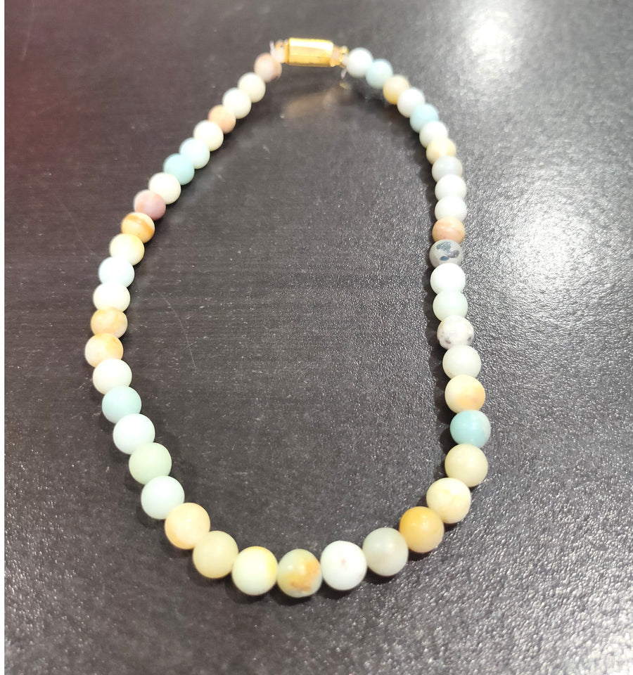 Amazonite Crystal Round Beads Necklace 15 Inches 8mm Beads Semi precious Amazonite Mala