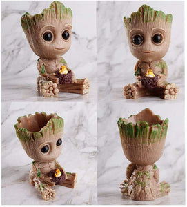 Handmade Resin Cute Baby Groot with Nest Succulent Planter/ Pen Holder