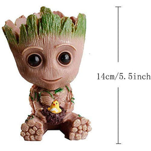 Handmade Resin Cute Baby Groot with Nest Succulent Planter/ Pen Holder