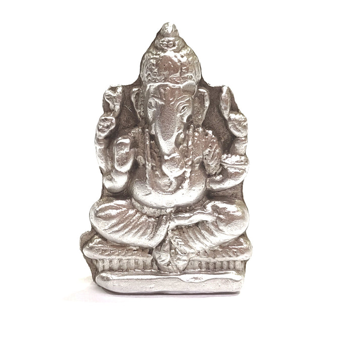 Parad Ganesh Idol Mercury Ganesha Statue for Puja Diwali Home Office - 50-60 grams