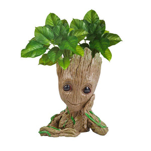 Handmade Resin Thinking Baby Groot Action Figure Pen Pencil Holder Small Flower Pot | Flower Pot | Home Office Desktop Decor