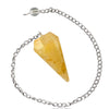 Natural Golden Quartz Dowser Pendulum 6 / Six Faceted Crystal Stone Dowser Pendulum Dowsing for Healing Gemstones