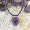 Amethyst Pendant Heart Shape Crystal Stone Pendant for Reiki Healing and Crystal Healing Stone Pendant