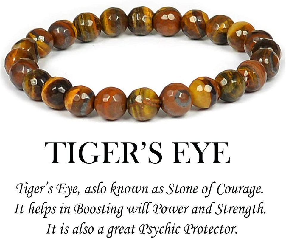 Natural Reiki Healing Tiger Eye Bracelet Natural 6 mm Beads Astrological gemstone | Positive effect | Unisex Both for Men & Women