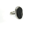 Natural Black Tourmaline Crystal Free Size Raw Rough Uneven cut Crystal Ring For Men And Women