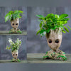 Handmade Resin Heart Groot Action Figure Planter Pen Pencil Holder Small Flower Pot for Home Office Desktop Decor