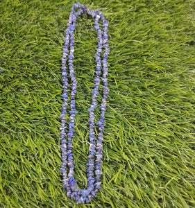 Lapis Lazuli Gemstone Mala Necklace Natural Crystal Stone Uncut Chip AAA Quality Beads Mala for Reiki Healing & Crystal Healing Stone for Unisex