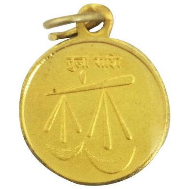 Tula Rashi Libra Zodiac Sign with Shukra Greh  Yantra Golden Pendant Energized  - For Greh Shanti