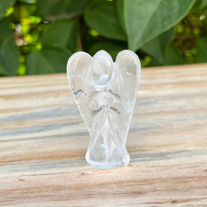 Quartz Crystal Lucky Angel for Reiki Crystal Stone Healing Therapy Natural Crystal Stone Angel Handcrafted Size 2 Inch approx.