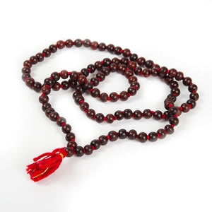 Red Chandan Japa Mala 108+1 Round Beads for Jaaps