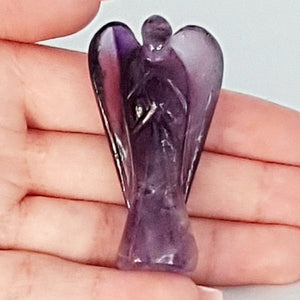 Amethyst Lucky Angel for Reiki Crystal Stone Healing Therapy Natural Crystal Stone Angel Handcrafted Size 2 Inch approx.