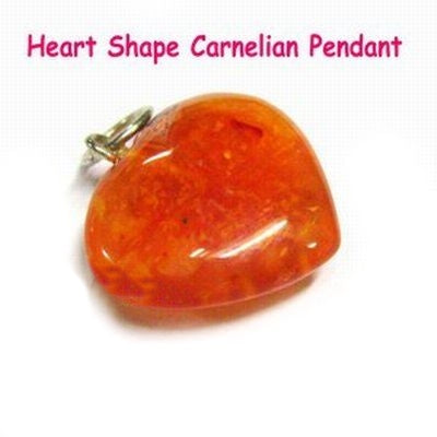 Carnelian Pendant Heart Shape Crystal Stone Pendant for Reiki Healing and Crystal Healing Stone Pendant