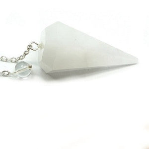 Natural White Quartz Crystal Pendulum Faceted Point Gemstone Reiki Healing Pendulums for Dowsing Scrying Reiki Puja & Crystal Healing