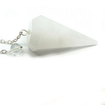 Natural White Quartz Crystal Pendulum Faceted Point Gemstone Reiki Healing Pendulums for Dowsing Scrying Reiki Puja & Crystal Healing