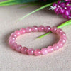 Natural Rose Quartz Round 6mm Bead Bracelet for Reiki Healing and Crystal Healing Stones