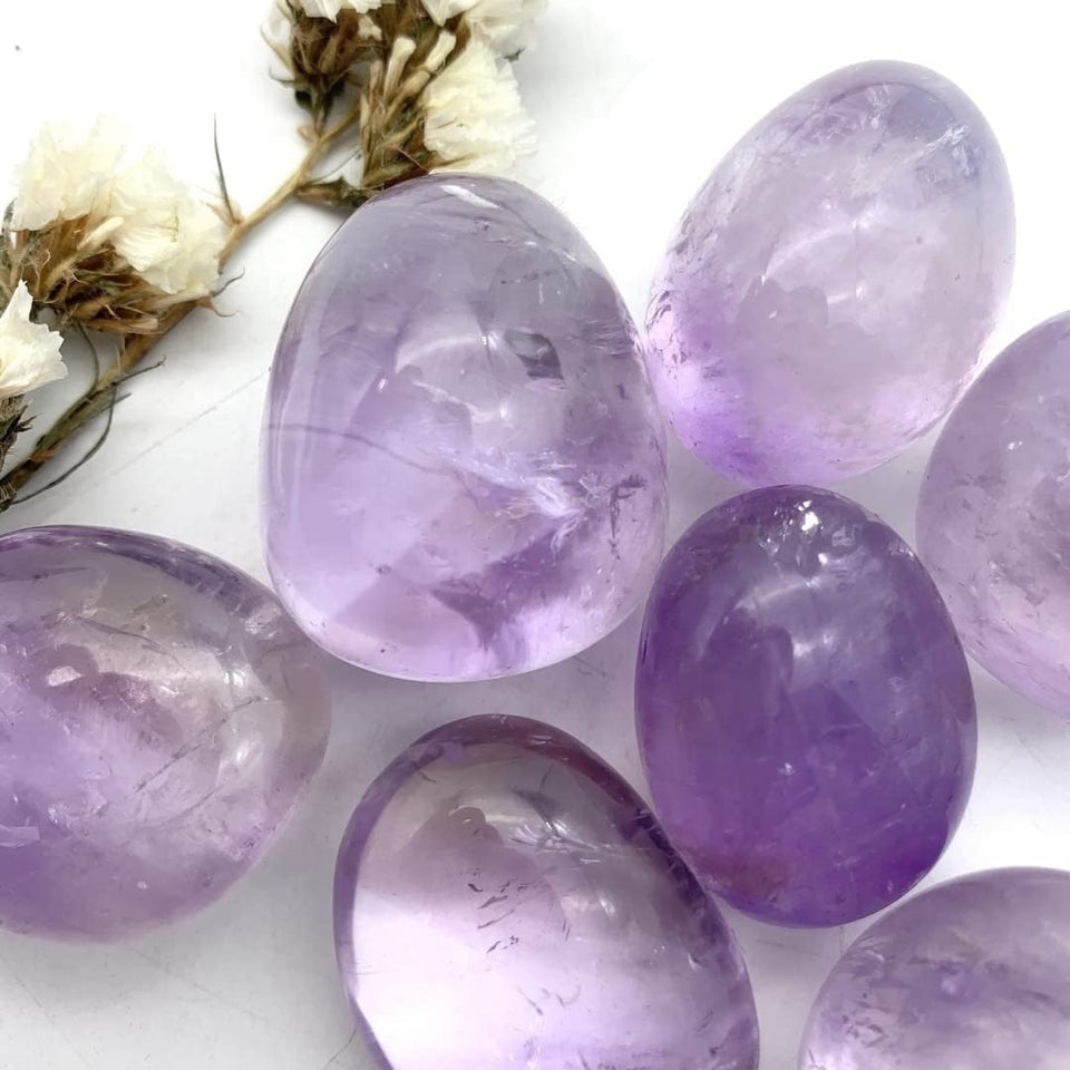 Amethyst Transparent Tumble Stone Single pc