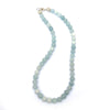 Aquamarine Crystal Round Beads Necklace 15 Inches 8mm Beads Semi precious Mala