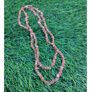 Goldstone / Sangsitara Mala Necklace Natural Crystal Stone Uncut Chip AAA Quality Beads Mala for Reiki Healing & Crystal Healing Stone for Unisex