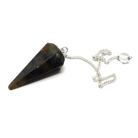 Natural Labradorite Pendulum Faceted Point Gemstone Reiki Healing Pendulums for Dowsing Scrying Reiki Puja & Crystal Healing