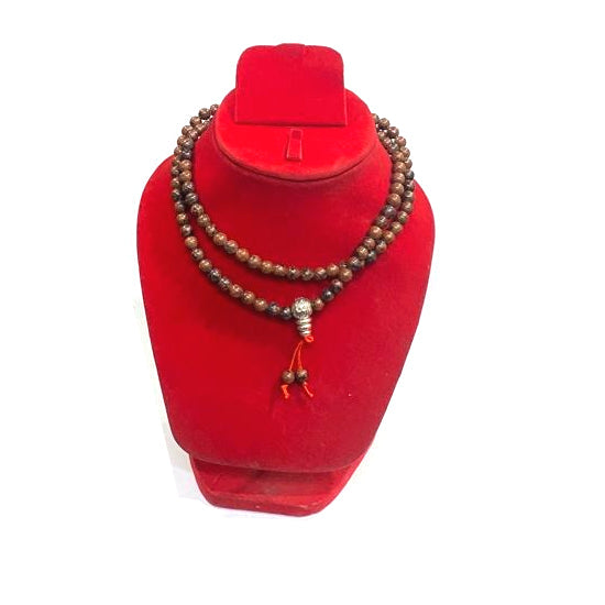 Red Jasper Jaap Mala Rosery for Pooja and Astrology (108+1 Beads; Bead Size : 6 mm)