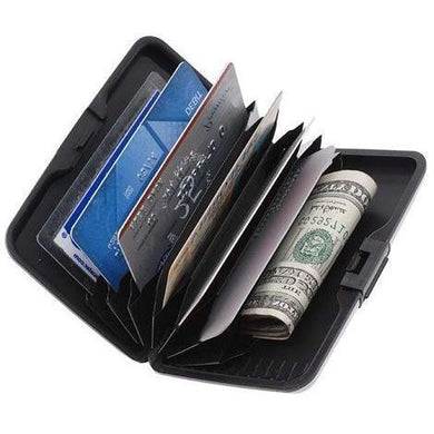 Aluma Wallet Multi Pockets Aluminum Purse Credit Cards Organizing Hard Case Holder - halfrate.in