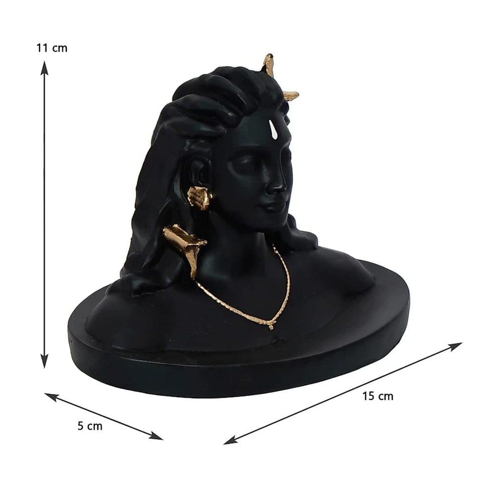 Adiyogi Shiva Statue, Black, 1 Piece Idols 10 X 5 X 10 cm for Car, Home Decorative Showpiece