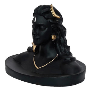 Adiyogi Shiva Statue, Black, 1 Piece Idols 10 X 5 X 10 cm for Car, Home Decorative Showpiece