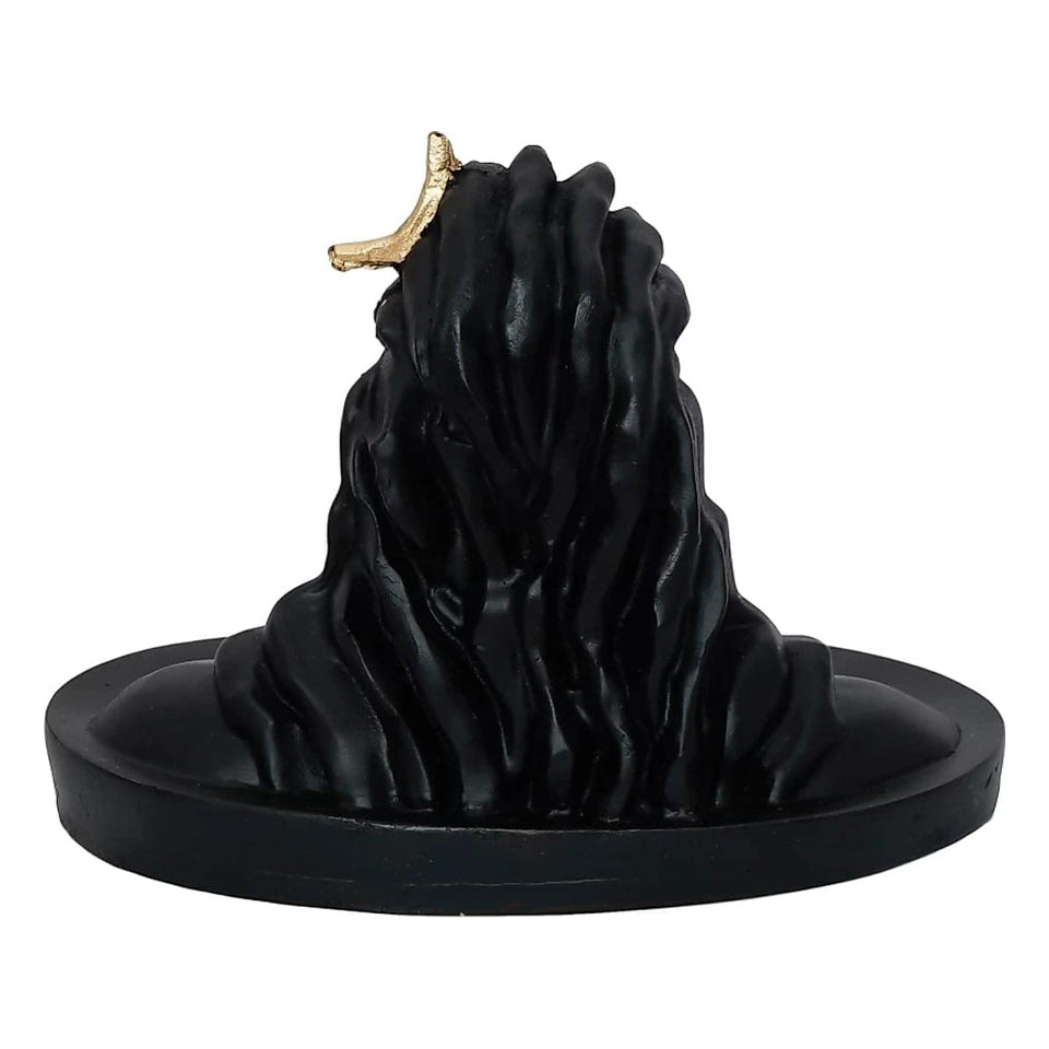 Adiyogi Shiva Statue with Rudraksha Mala, Black, 1 Piece Idols 7 X 4 X 7 cm Decorative Showpiece for Car Dashboard Idol, Home Decoration & Gifting