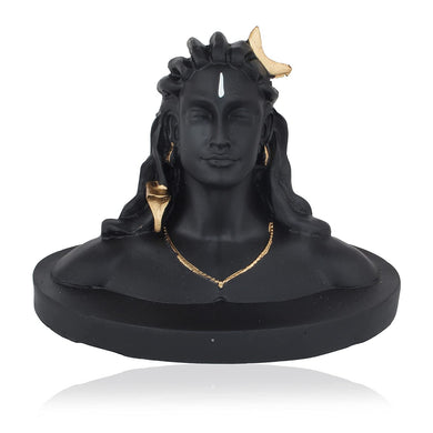 Adiyogi Shiva Statue, Black, 1 Piece Idols 7 X 4 X 7 cm Decorative Showpiece for Car Dashboard Idol, Home Decoration & Gifting