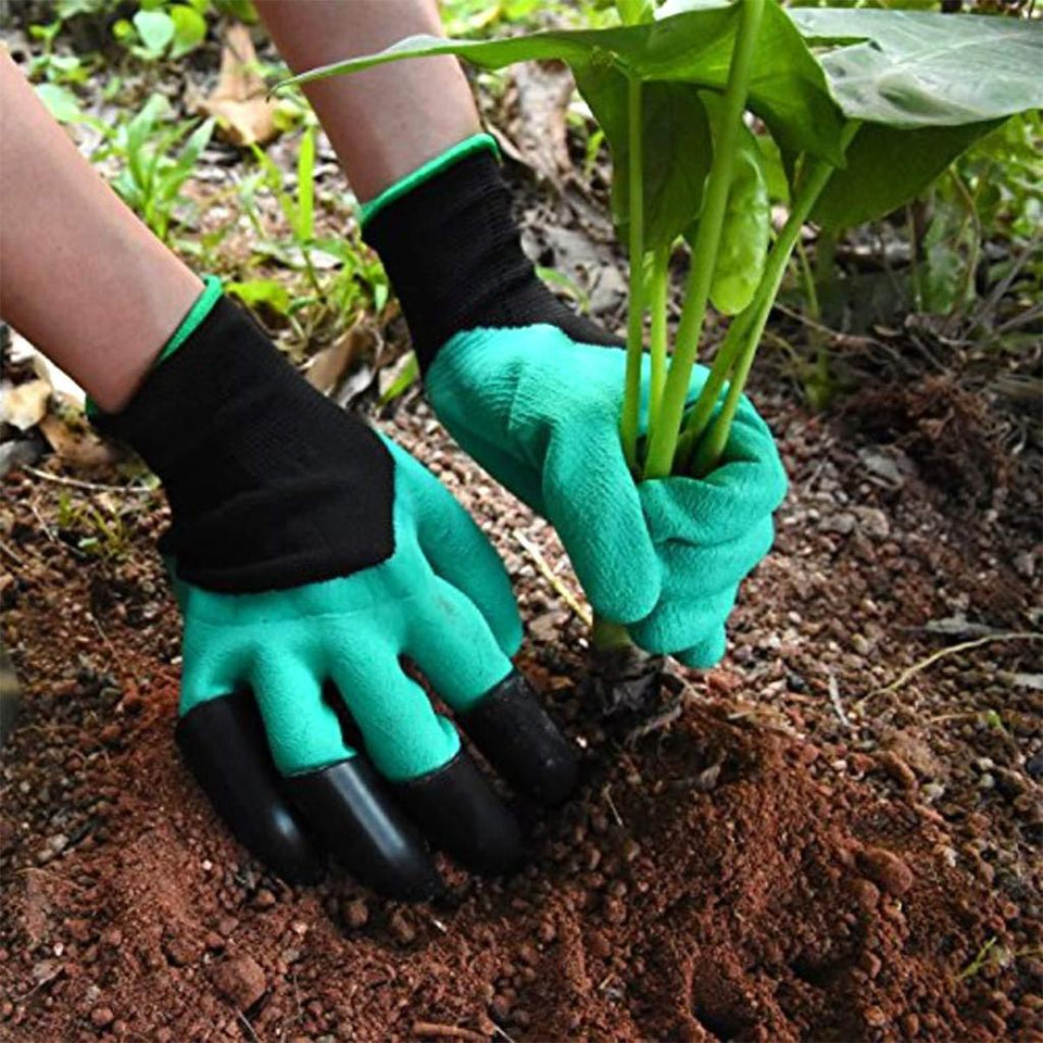 Gardening Gloves, Garden Gloves with Right Hand Fingertips ABS Claws for Pruning, Digging & Planting, One Pair - halfrate.in