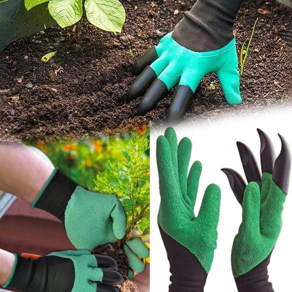 Gardening Gloves, Garden Gloves with Right Hand Fingertips ABS Claws for Pruning, Digging & Planting, One Pair - halfrate.in