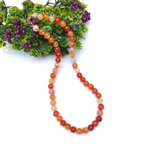 Carnelian Crystal Round Beads Necklace 15 Inches 8mm Beads Semi precious Mala