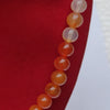 Red Sulemani / Banded Agate Crystal Round Beads Necklace 15 Inches 8mm Beads Semi precious Mala