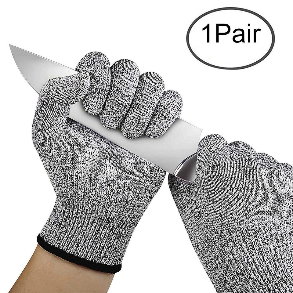 Knife Cut Resistant Nylon, Hand Safety Gloves for Kitchen, Industry, Sharp Items, Gardening, Level 5 Standard Cutting Protection Glove, Multipurpose, (Set of 1 Pair) - halfrate.in