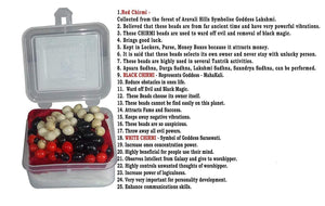 Natural 100% & Rare Mantra Siddha Pure and Original Rare Chirmi Seeds Combo :Red Gunja Black Chirmi White Gurinvida Beads Ratti Gumchi Madhuyastika - 11 each