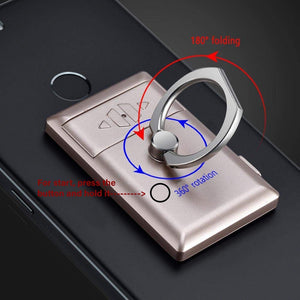 2 in 1 Electric Coil Lighter Rechargeable USB Cigarette Lighter Flameless Windproof with Metal Phone Ring Stand Holder 360 Degree Rotation