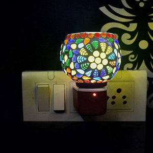 Electric Ceramic Kapoor Dani/Aroma Oil Burner Cum Night Lamp with Switch Design