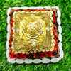 Gomti Chakra Shree Yantra Pyramid with with Red & White Chirmi Seeds for Wealth, Prosperity, Success