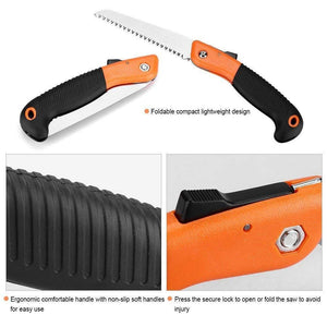 High Quality Folding Pruner Cutter Steel Garden Hand Saw Tool (180 mm) for Trimming, Pruning, Camping, Trees, Wood, Branches and Shrubs (Multicolour)