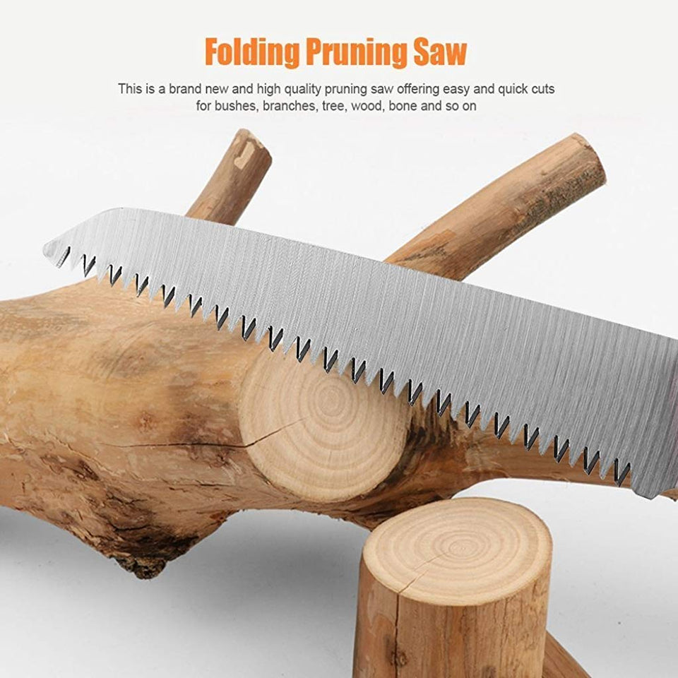 High Quality Folding Pruner Cutter Steel Garden Hand Saw Tool (180 mm) for Trimming, Pruning, Camping, Trees, Wood, Branches and Shrubs (Multicolour)