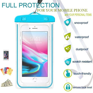 Transparent Plastic Underwater Waterproof Dust Proof Touch Sensitive Pouch Phone Case for Rain and Water Protection  All Smartphone upto 6.5 Inch