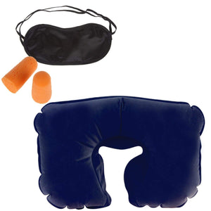 3 in 1 Travel Set Eye Cover + Ear Plug + Neck Pillow - halfrate.in