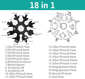 18-IN-1 Snowflake shape multipurpose Hand tool for Home, Camping and lot more