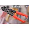 Professional Mini Bolt Cutter 8" with T8 Alloy Steel & Heat Treated Blades, Handle End with a Lock