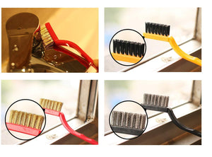 3 PCs Mini Wire Brush Set Brass Nylon Stainless Steel Bristles Household Cleaning Brush - halfrate.in