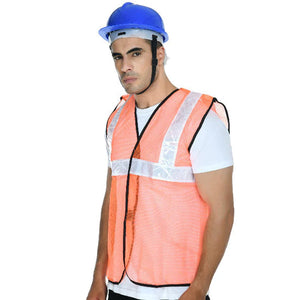 Orange Florescent Reflective Safety Jacket with Radium Strip and high visible at construction site