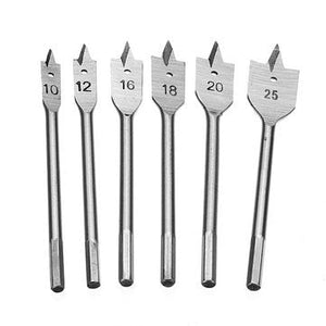 Metal Alloys 11pc Wood Hole Saw Cutting Set + Set of 6 Flat Drill Bit Set For Wood- HT66