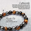 Triple Protection Bracelet, Natural Hematite, Tiger Eye, Black Onyx Gemstone Crystal Beads Stretch Hand Band / Bracelet