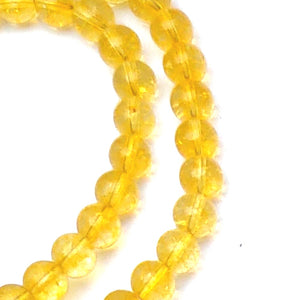 Citrine Crystal Round Beads Necklace 15 Inches 8mm Beads Semi precious Mala