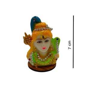 Shivji AD Studded Idol Handcrafted Handmade Marble Dust Polyresin - 7 cm perfect for Home, Office, Cars, Gifting SC-324